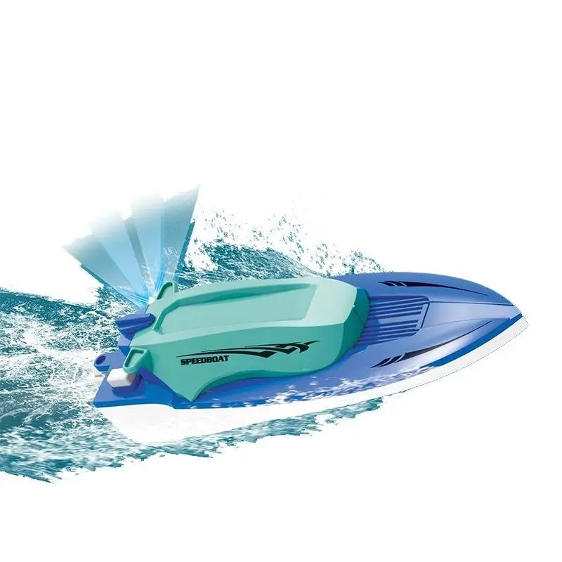 Kids Mini RC Boat 2.4G Wireless Remote Control Speedboat Toys for Kids Light Ship Electric Yacht Model Children Toy 1