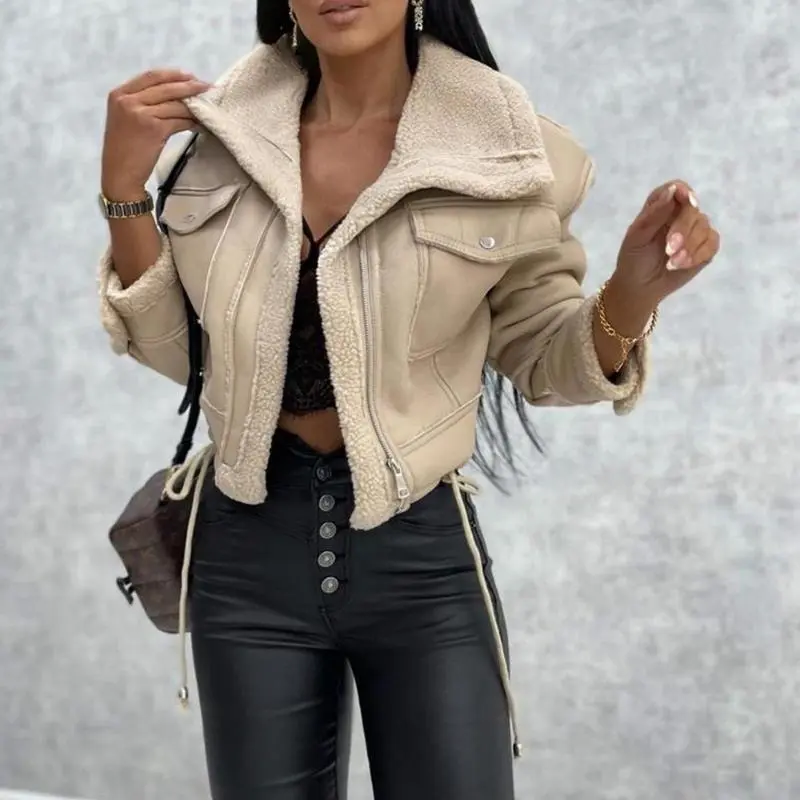 【2024】Autumn and winter  zipper thick coat warm fashion with the same popular coat 6