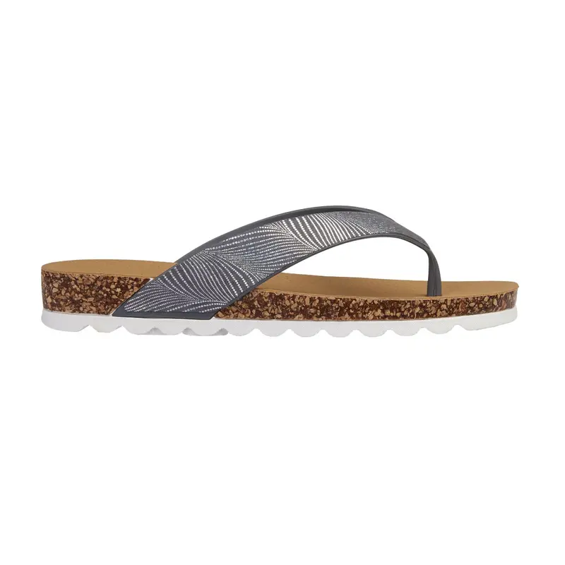 DAWN - Ladies toe-post with silver foil and square toe Girl Women 1