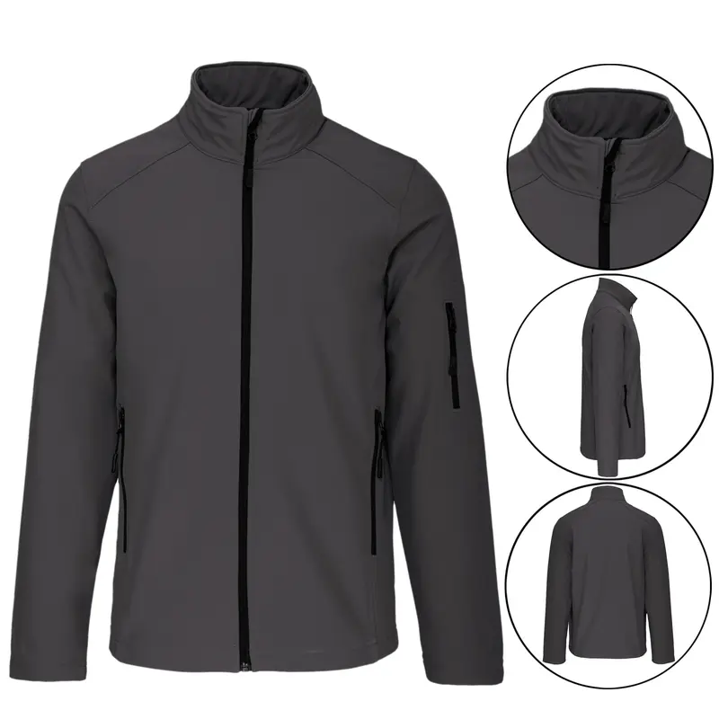 Mens Soft Shell Water Resistant Fleece Lined Jacket Waterproof Windproof Outdoor Work 5