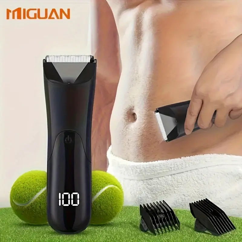 Men's Body Trimmer, Electric Shaver, Electric Pubic Hair Trimmer, Ceramic Blade Male Hygiene Shaver Trimmer Comfort Comfort Clipper