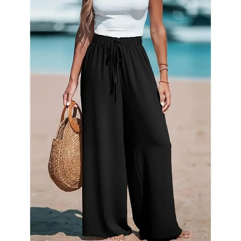 Comfortable And Breathable High-waisted Loose Wide-leg Pants For Women's Casual Fashion.