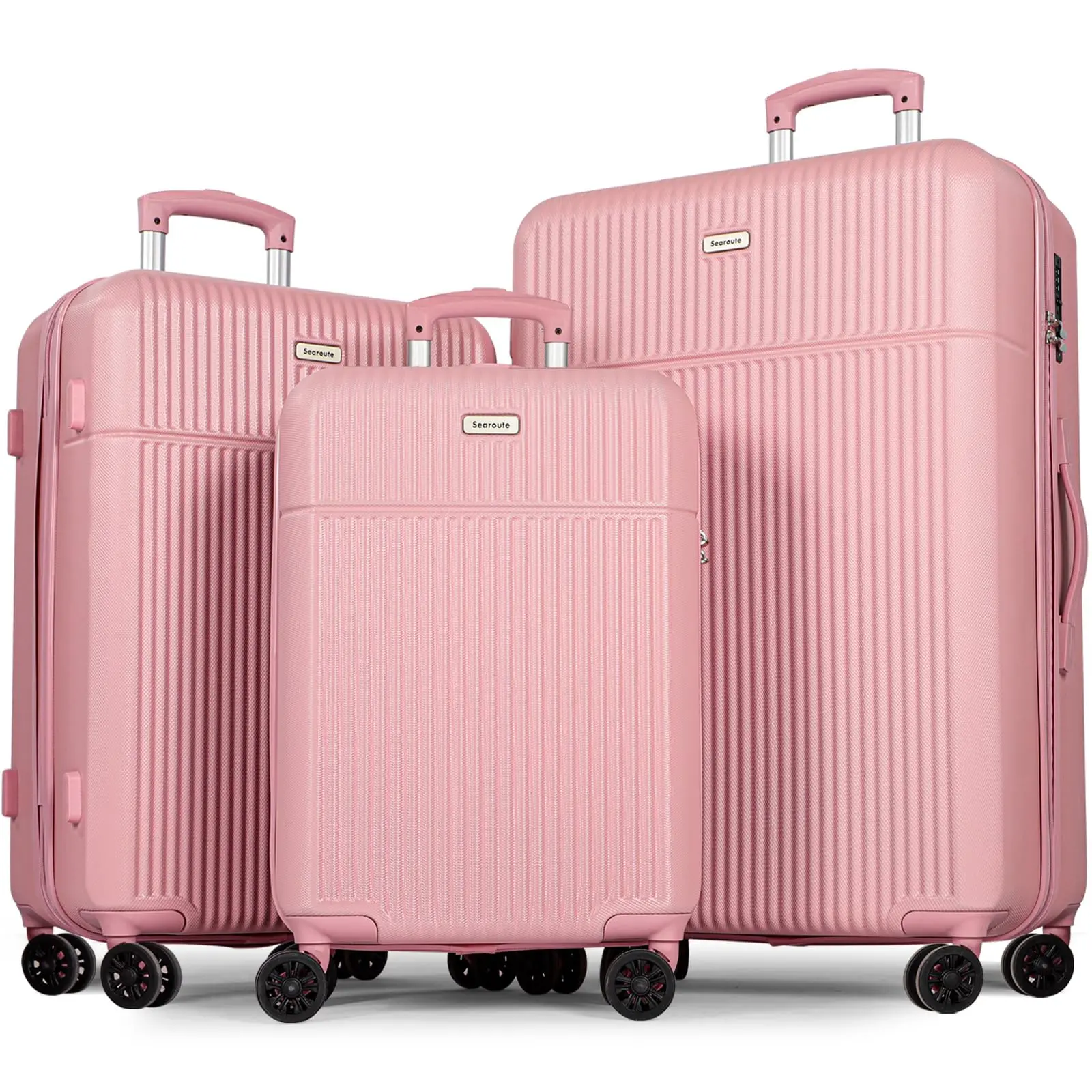 Luggage Sets 3, ABS Hard Shell Lightweight Trolley Travel Suitcase Set with 4 Spinner Wheels TSA Lock for Man Women, 21" + 24" + 28" luggage luggage  set