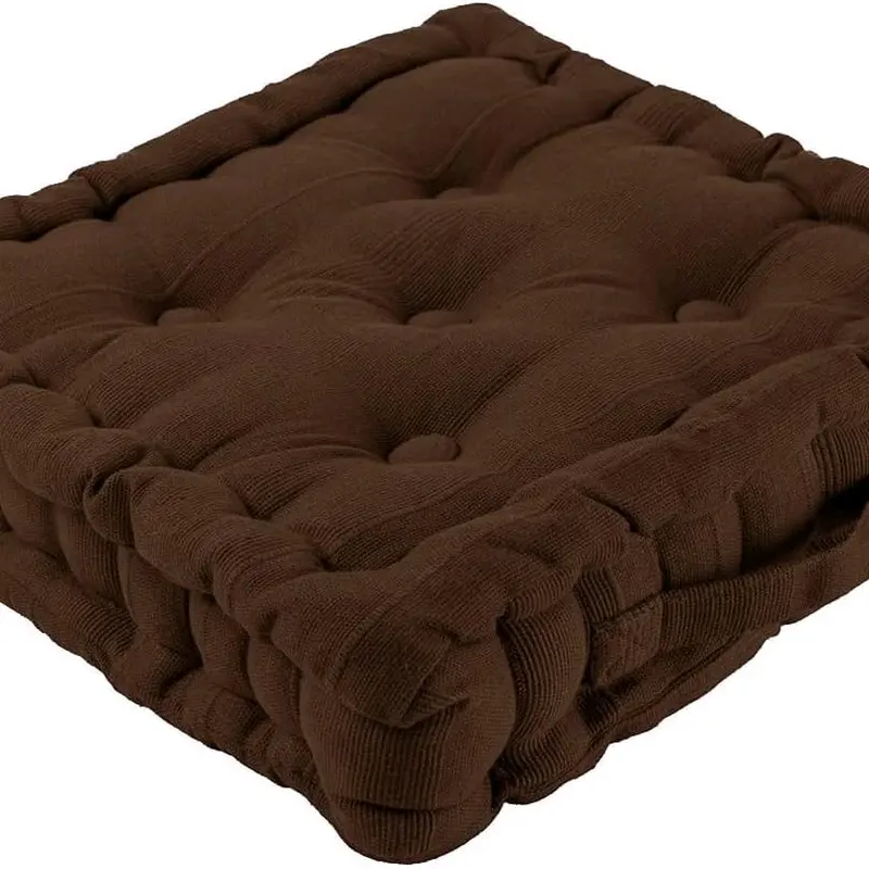 100 % Cotton Booster Cushion 10 Colours Thick Chunky Seat Pad Soft Fabric 1