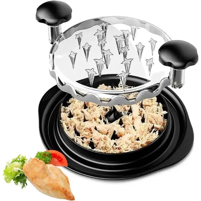 Chicken Shredder with Clear Lid Ergonomic Handle Quickly Tear Meat Grinder