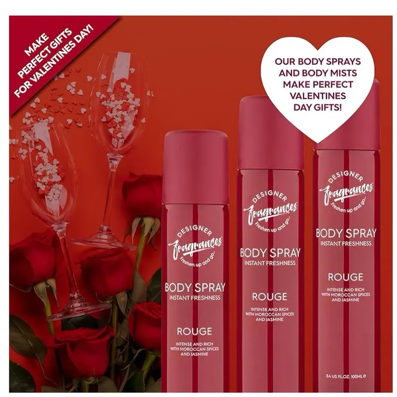 Designer Fragrances 6 Pack Assorted Aromas Bundle - Rouge, Only One & Peony - Women's Body Spray Deodorant Cans - For Instant Freshness On The Go - Long Lasting Smell, Great Gifts - 100ml 3