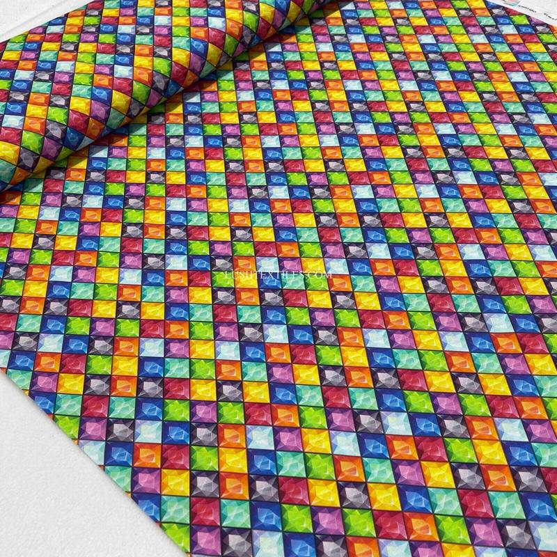 Diamond Jewels Multicoloured Craft Cotton Fabric 140cm 4