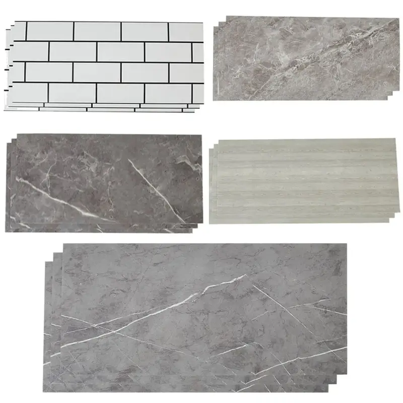Self-Adhesive Brick Tiles Wall Stickers | Stick-On Kitchen & Bathroom Decor Decorative Waterproof Ornaments Tiles Sticker Marble 6