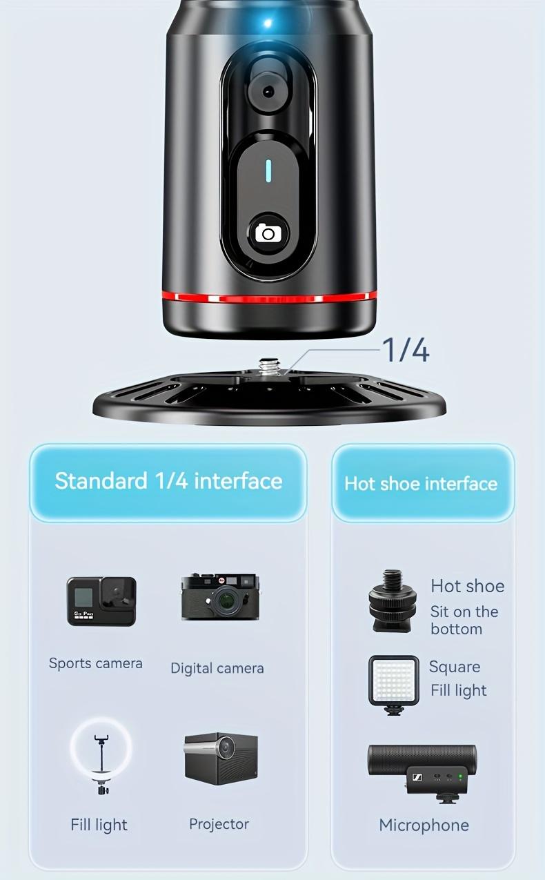 Product Introduction of Upgrade Version Of The Seventh Generation Automatic AI Tracking Gimbal With 360° Follow-up, Face Tracking, Fill Light, And Stabilization 9