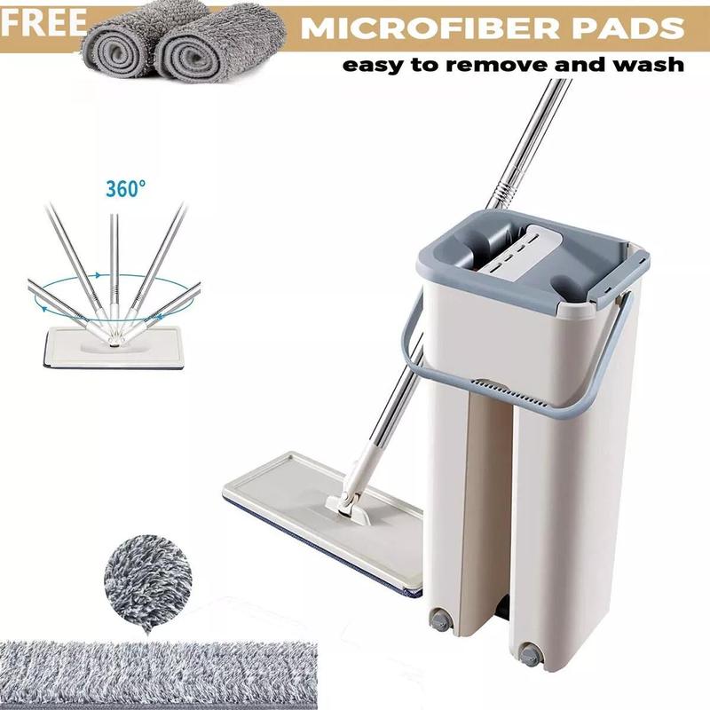 360 Multi-Functional Wash & Dry Mop and Bucket Set 360°Flat Squeeze Floor Mop+10Pads 5