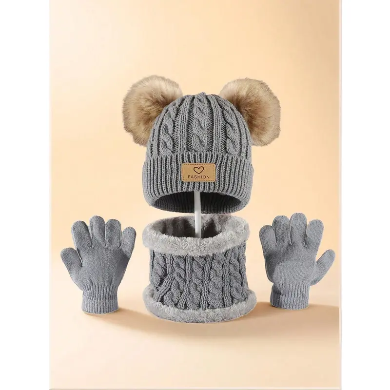 Rainbow Snowman  3 - Piece Set of Warm Knitted Gloves, Hat and Scarf with Wool Lining, Perfect for Staying Warm in Cold Weather and Showcasing Love for Fashion 1