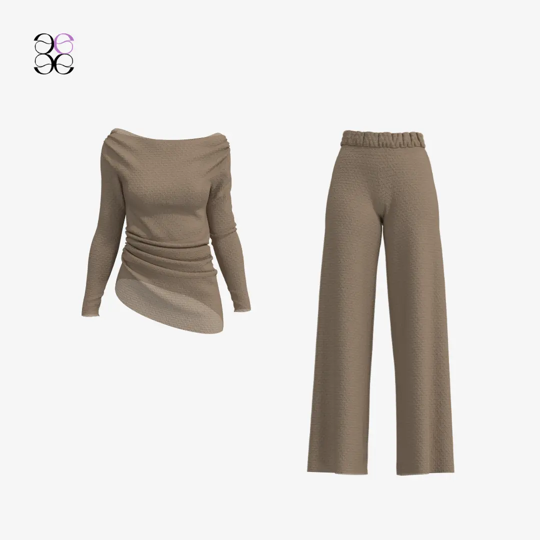 Textured Drape Two-Piece Set (BF8)