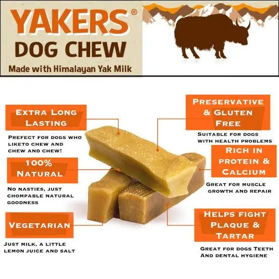 Dog Chew XL Pack of 6 - All-Natural Yak Milk Chew for Large-Sized Dogs - Dental Treat, Gluten-Free, Grain-Free, Long-Lasting, Reduce plaque and tartar, 850g dental  chew dog dental yak  chews bonkers  dogs snack dental pate whimzees  dental dog  advent 1
