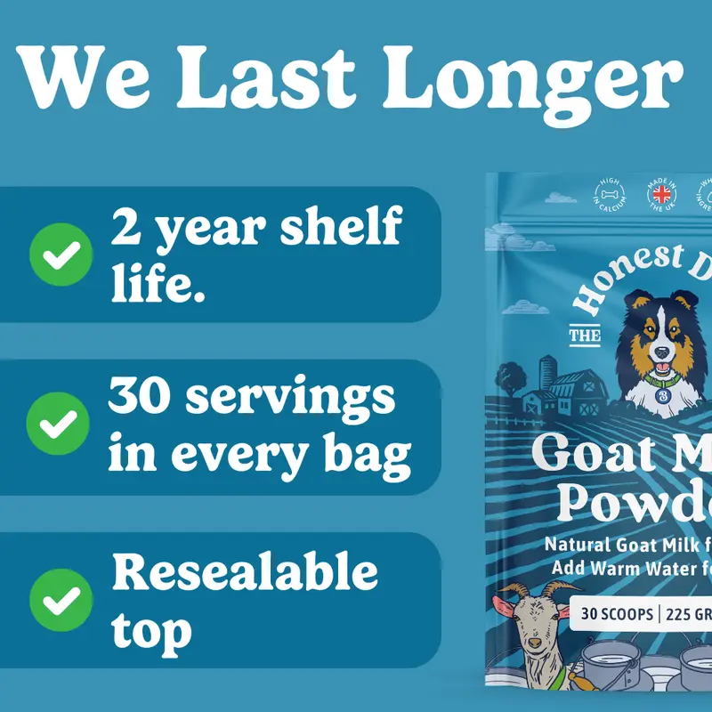 Goats Milk Powder for Dogs (225 Grams, 30 servings) - Rich in Protein and Calcium- For Puppies and Adults - Powdered Goats Milk - Made in the UK 3