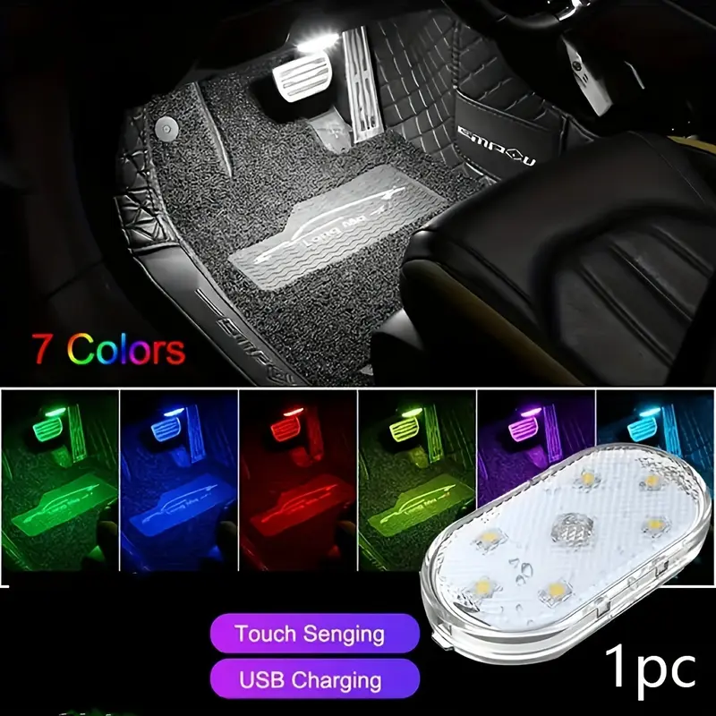 Rechargeable LED Car Touch Light - 3-Level Brightness, USB-C Charging, 360° Rotatable Magnetic Base for Cars/Trucks/Vans/Campers (Waterproof, Dimmable, Easy Stick-On Installation) 5