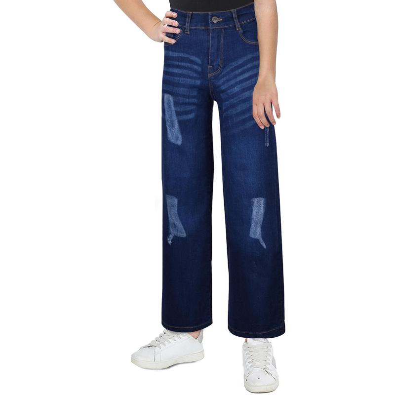 A2Z 4 Kids Girls Palazzo Jeans Wide Leg Stretchy Denim Pants Flared Fashion Jean Trousers Baggy Pants Gift for Children Age 5-14 Years 6