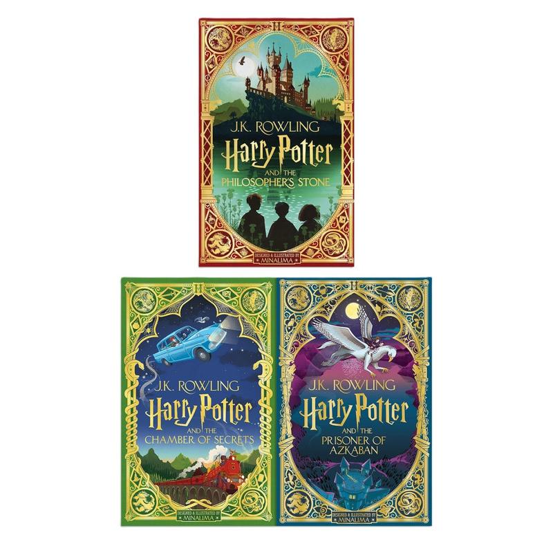 Harry Potter Mina Lima Edition Series Collection 3 Books Set by J.K. Rowling (The Chamber of Secrets,The Philosopher’s Stone & Prisoner of Azkaban) 1
