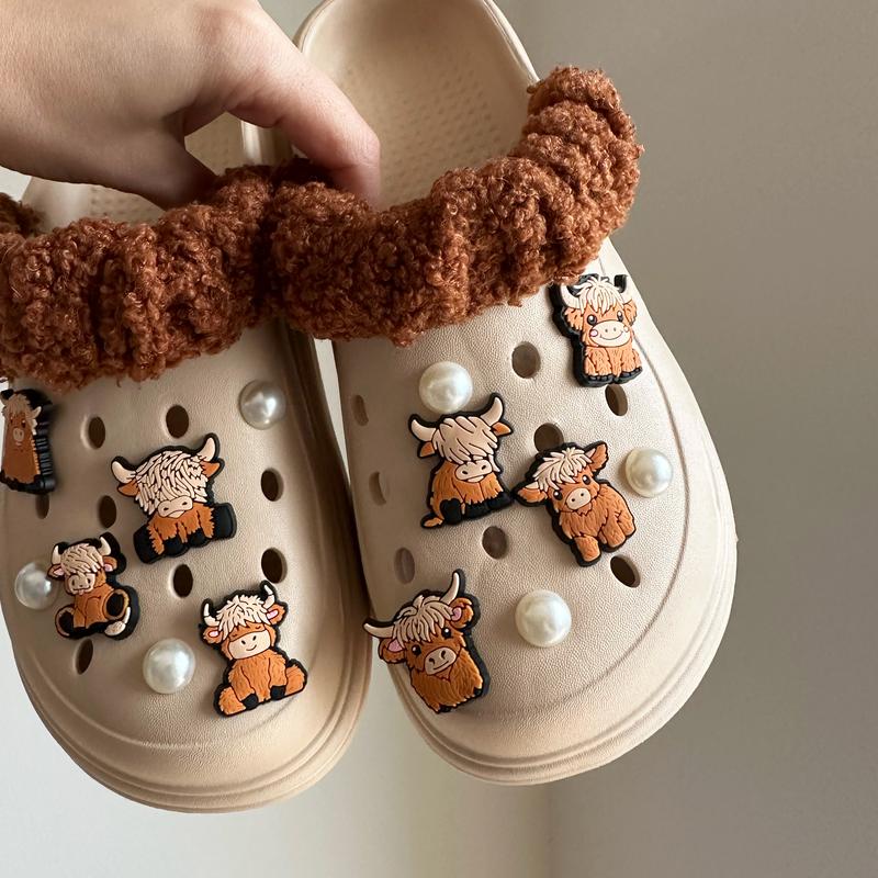 Highland Cow Croc Charms | Single or Sets | Brown Scottish Cow Shoe Charm Jibbitz 5
