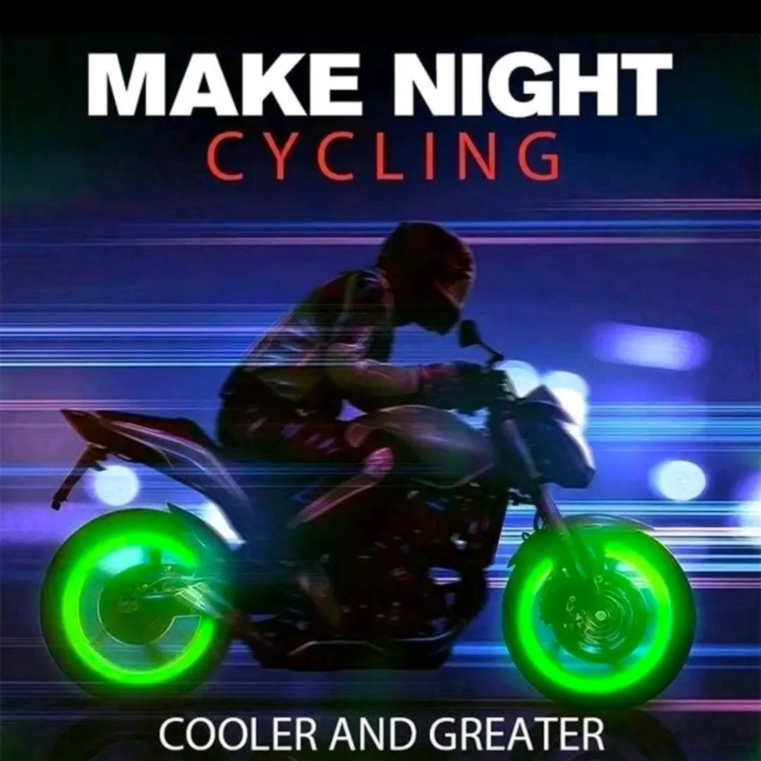"Luminous Glow-in-the-Dark Tire Valve Stem Covers for Cars & Bikes - Universal Fit, Night Safety, Weatherproof, Dustproof with Remote Control | Car Accessories"