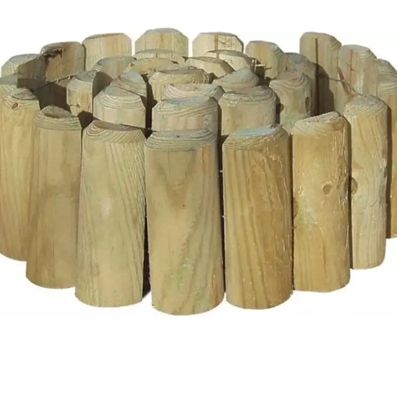 Natural Wooden Border Edging, Roll Log Roll Border Edging, Garden Fence.