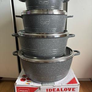 4PC Die Cast Non Stick Stockpot Cooking Pan Pot Set Cookware Induction Casserole - 20cm, 24cm, 28cm, 32cm