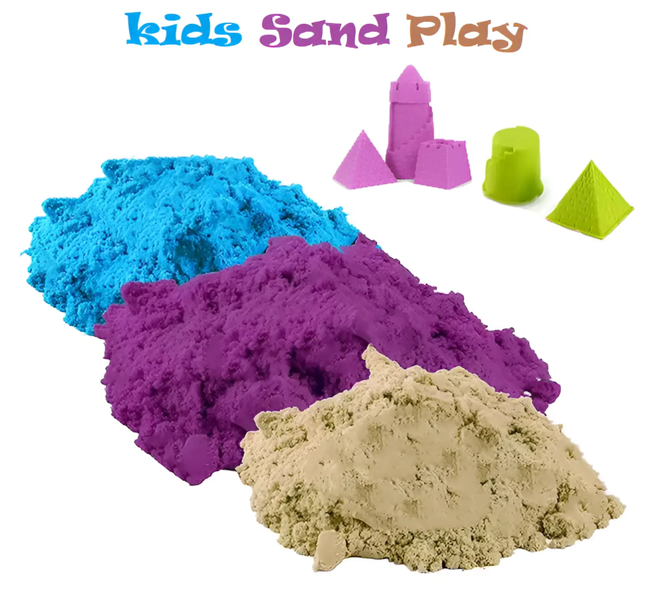 Creative Sand Play Set with 11 pieces of Multi-Colored Sand Molds and Tools for Endless Mess-Free Fun and Learning, for Kids Aged 3 and Above