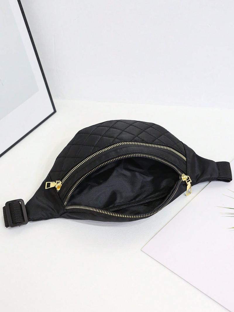 Product Introduction of MILAN GOLD  Quilted Pattern Bum Bag With Zippers 12