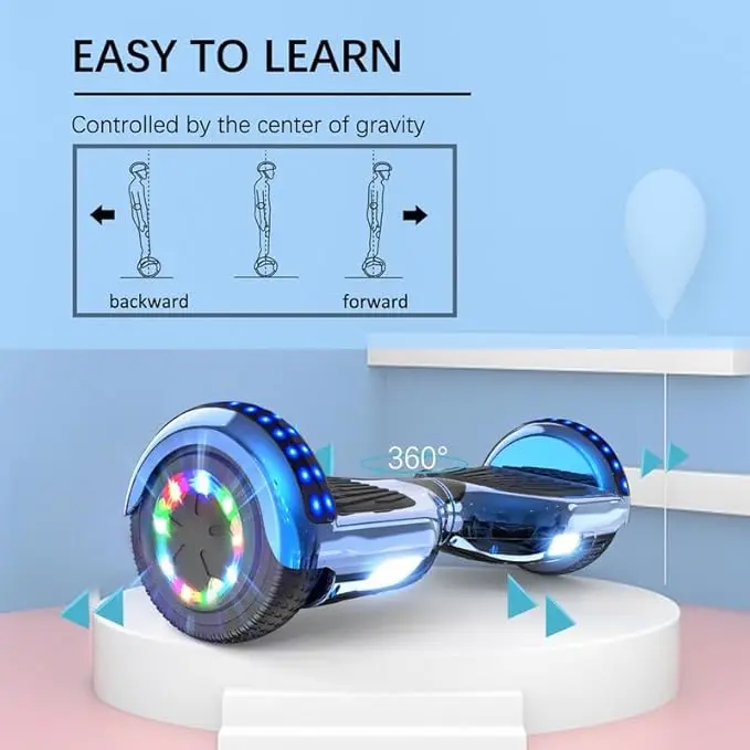 Hoverboards for Kids and Adults 6.5 inch, Hoverboards with Bluetooth - Speaker - Colorful LED Lights, Hover Board Gift for Kids and Teenager 1