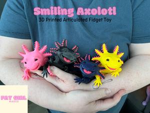 Grab Your 3D Printed Articulated Smiling Axolotl | MatMire Makes | Choose from 3 Sizes & 4 Stunning Colours  #3DPrintedAxolotl #CutePets