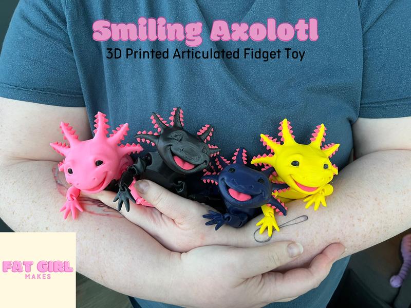 Grab Your 3D Printed Articulated Smiling Axolotl | MatMire Makes | Choose from 3 Sizes & 4 Stunning Colours  #3DPrintedAxolotl #CutePets 0
