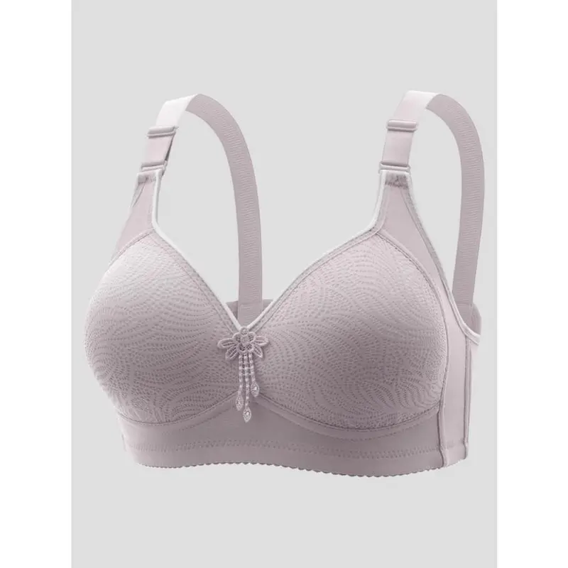 Women's Adjustable Strap Flower Decor Bra, Push Up Bra, Soft Comfortable Breathable Wireless Lingerie Top for Daily Wear, Ladies Lingerie for All Seasons, Basic Underwear for Women, Womenswear 3