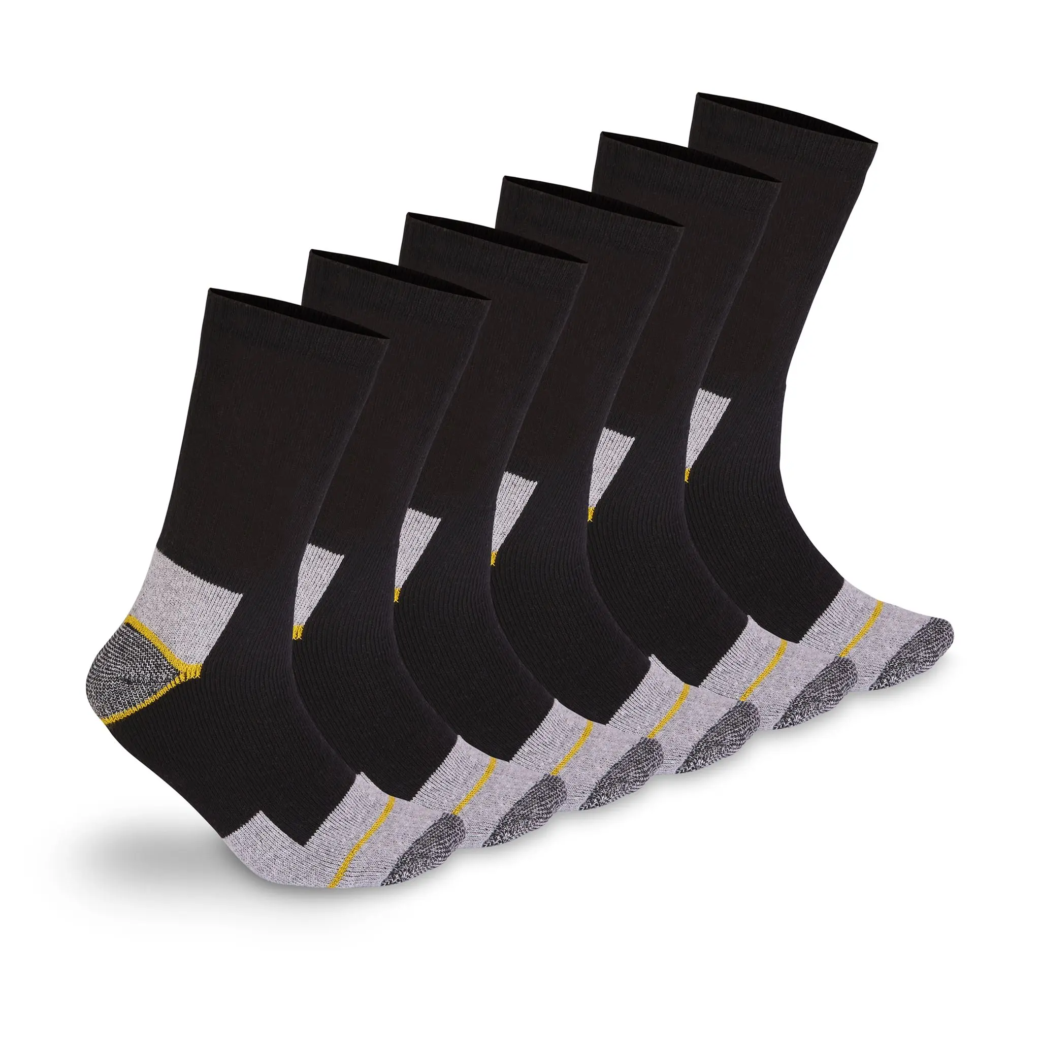 6 Pairs Men's Socks Heavy Duty Work Socks Heel Toe Reinforced Cushioned Thick Men Thermal Boot Socks Size UK 6-11