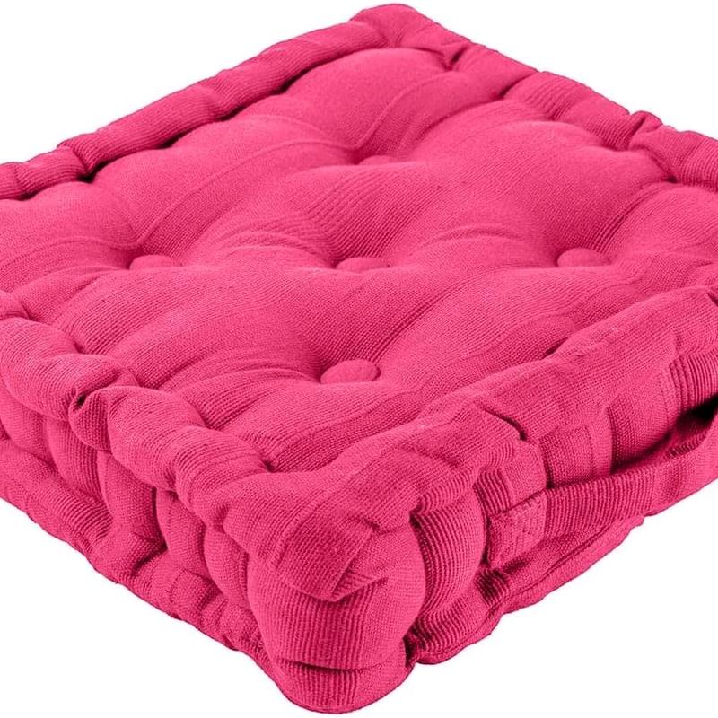 100 % Cotton Booster Cushion 10 Colours Thick Chunky Seat Pad Soft Fabric 7