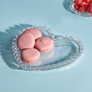Karaca Rory Heart Glass Side Plate, 18cm, Transparent