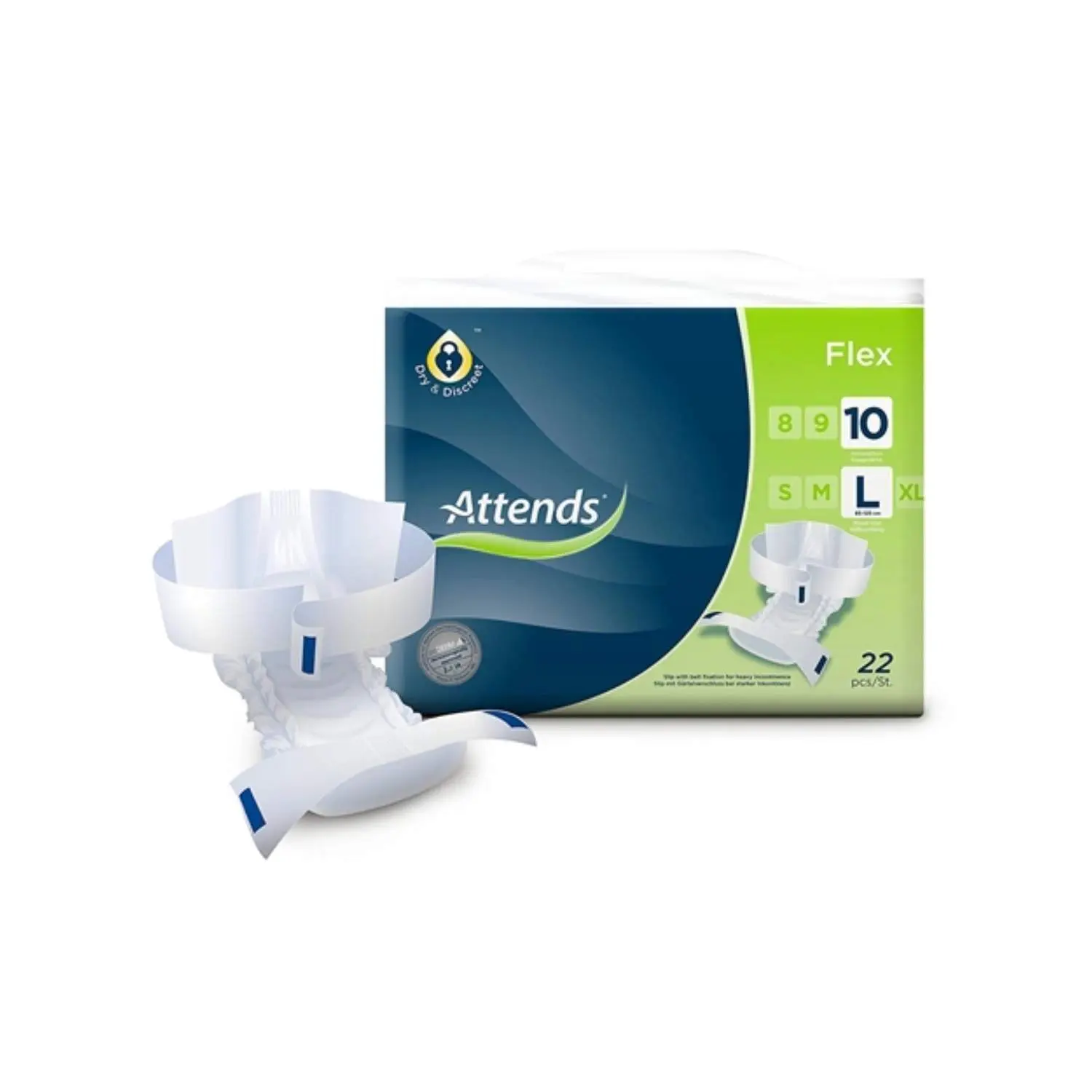 Attends Flex 10 Slips Large - 22 Pack