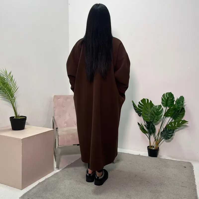 Lena Chocolate Oversized Batwing Long Coat 1
