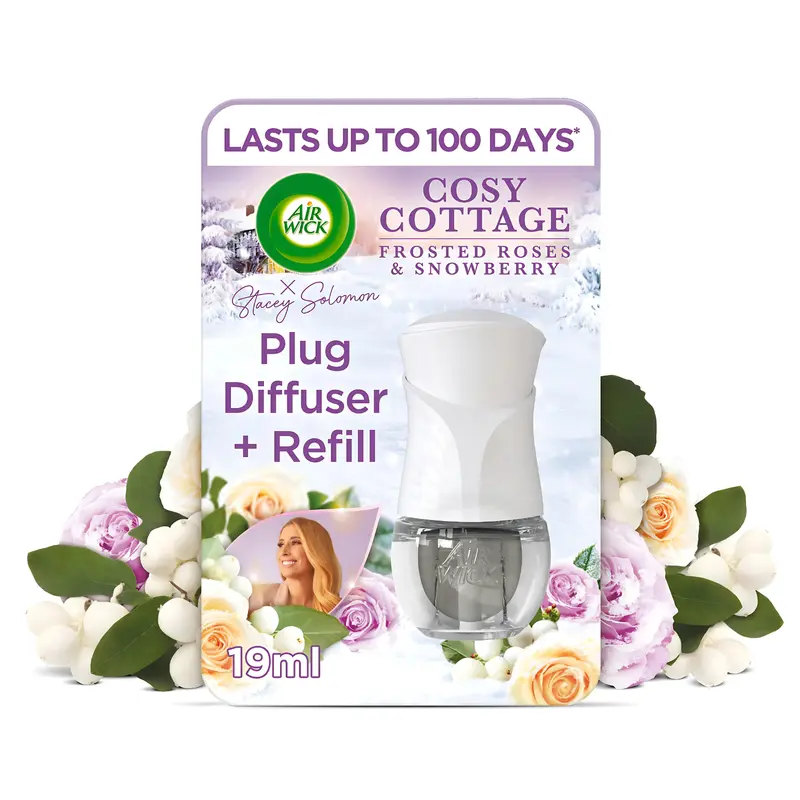 4 X Air Wick Plug in Diffuser Cosy Cottage Frosty Roses Snowberry Air Freshener Scent - Long-Lasting Freshness - Effortless & Hassle-Free - For Household Use 6