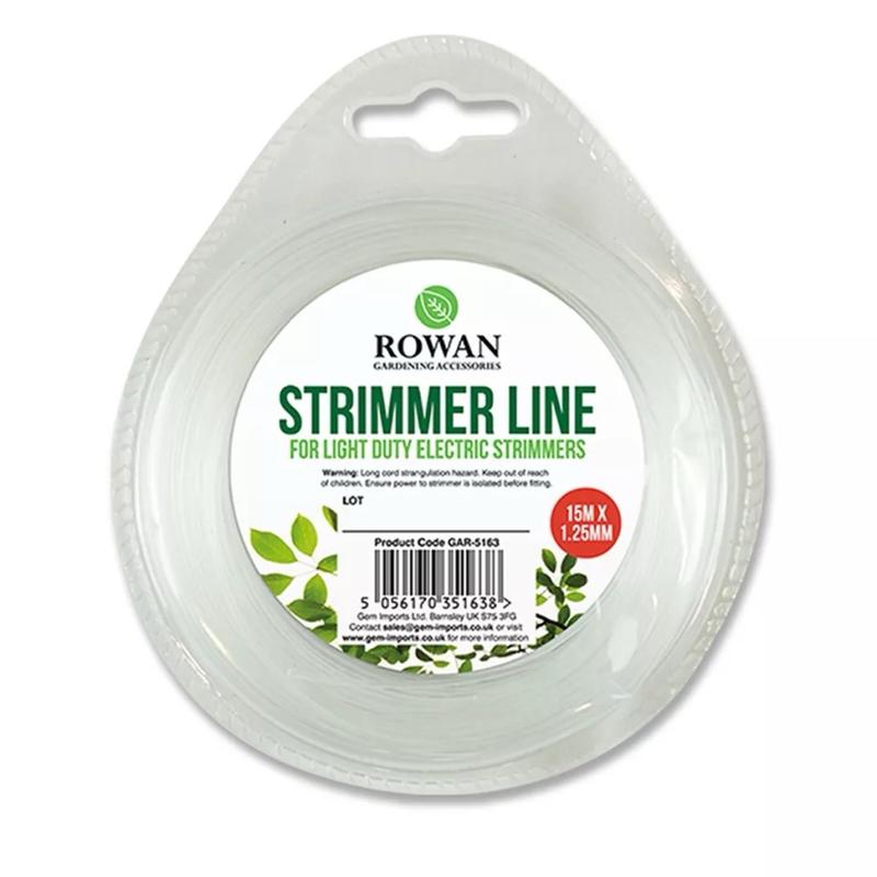 Nylon Strimmer Line Cord Wire 15M X 1.25MM Universal Grass Strim Trimmer Cutter 0