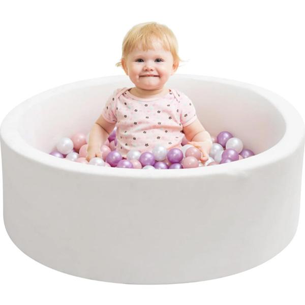 Kids Foam Ball Pit, Kiddie Balls Pool Soft Baby Playpen Indoor Outdoor, Memory Foam Ball Pit For Children Toddler Boys Girls White smyths  ball 1