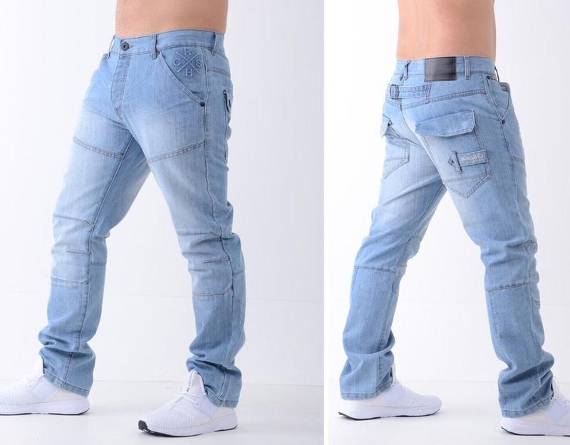 Mens Jeans Crosshatch Regular Fit Grey Blue Black Sizes 28"-48" Straight Leg Denim Menswear Pocket Streetwear Pants Trouser Classic Buckle Day Casual Casual Underwear Beige 5