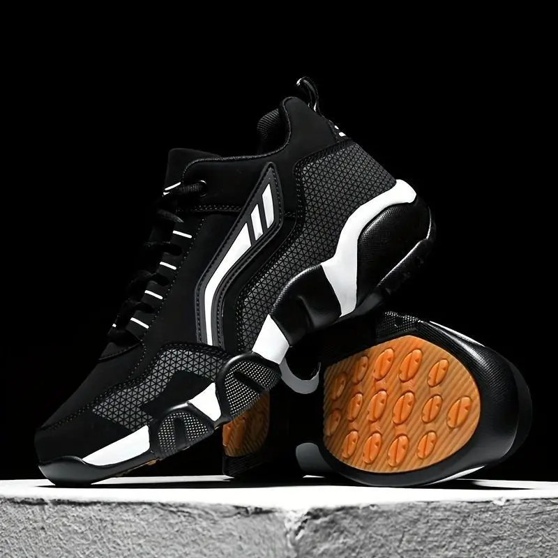 Comfortable Waterproof Men's Faux Leather Sneakers - Non-Slip Rubber Sole for All Seasons, Casual & Sporty Style 4