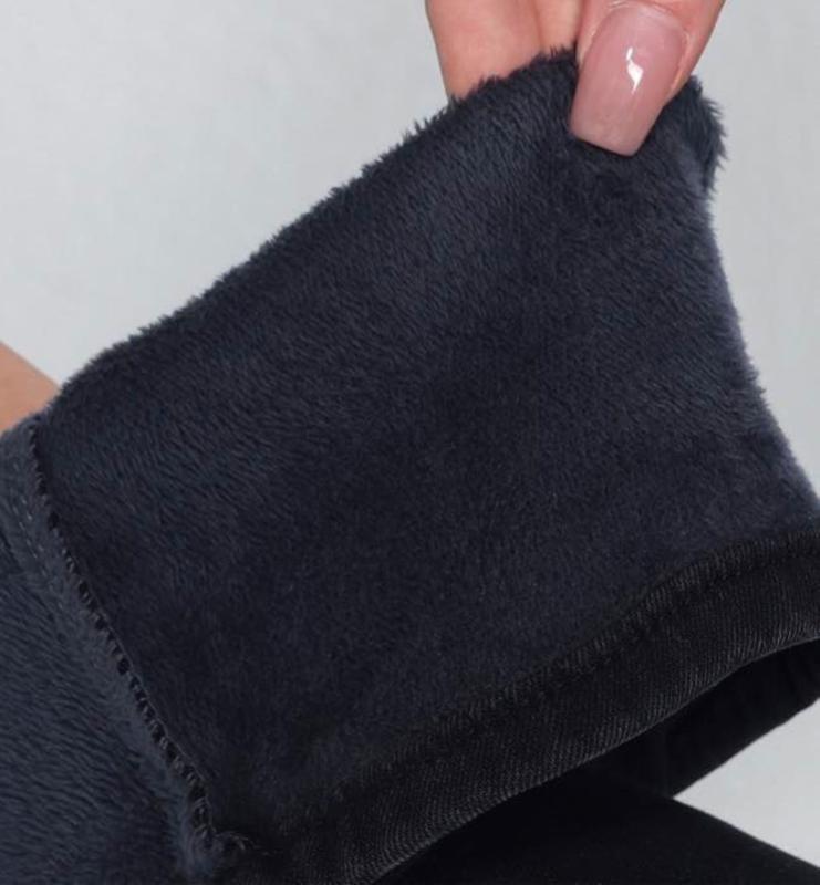 Viral Stretchy Fleece  Wide Straight Leg Dad-Fit High Wasited Fleece Jeans  Comfort Very  Soft Size XS to XL 3