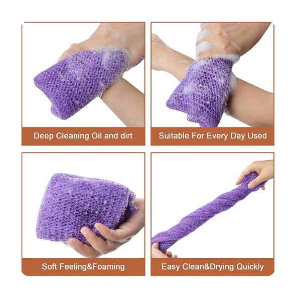 African Net Sponge for Perfect Exfoliating,Back Body Scrubber,African Exfoliating Bath Sponge,Sapo Wash,African Bath Towel,Bathroom Supplies Accessories Smooth 4