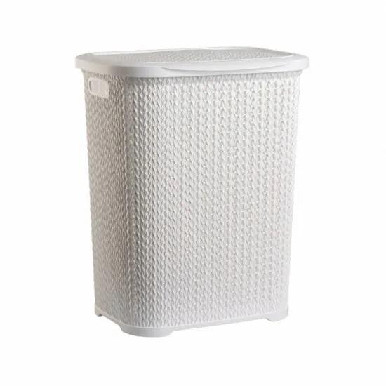 Plastic Laundry Basket Clothes Washing Bin Storage Knitted Hamper Organiser 7