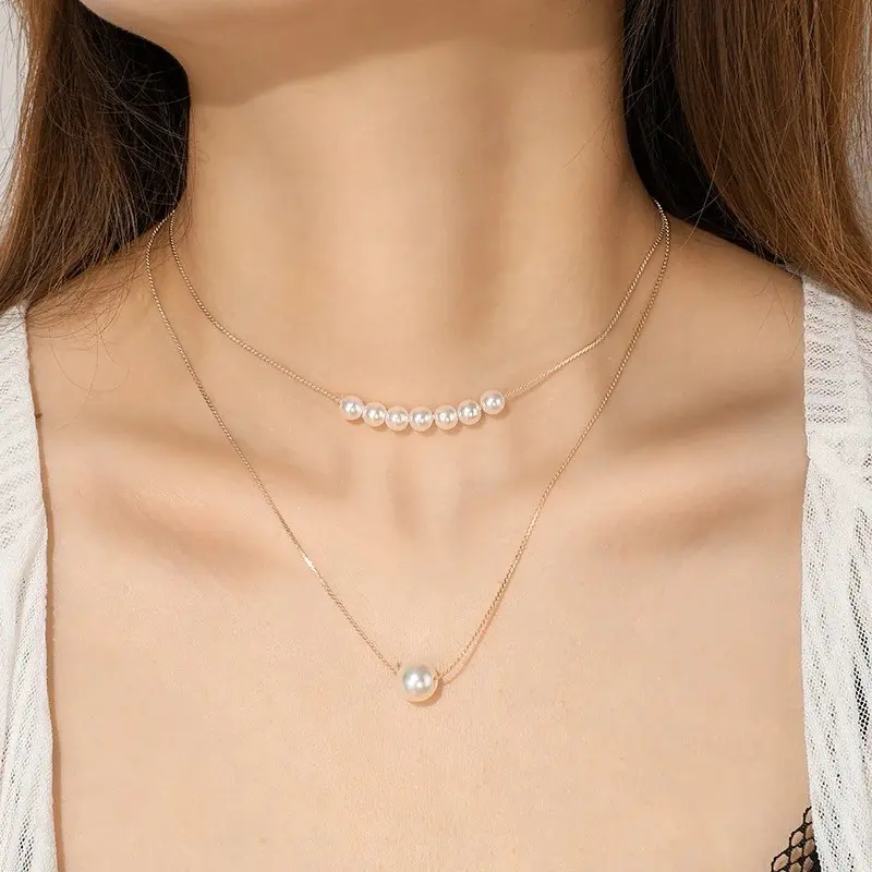 Ladies' Double Pearl Necklace - Perfect for any Occasion