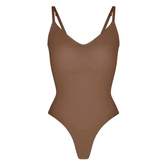 Women's Seamless Covered Bust Thong Bodysuit for Comfort and Shape - Compression, Sexy 4