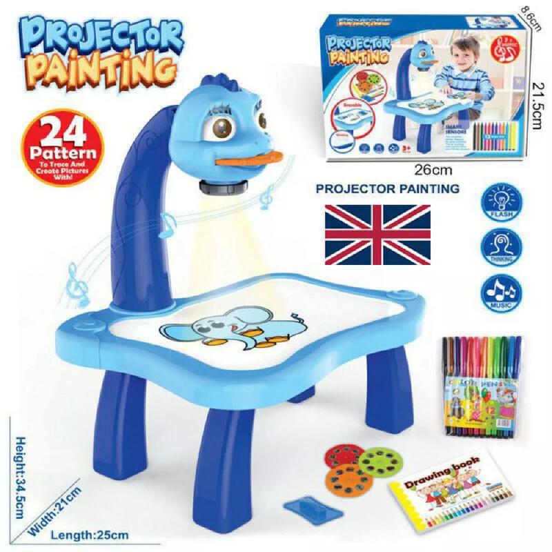 Kid Toy Painting Drawing Table Led Projector Music Toys Kids Arts Crafts UK Christmas sale, Christmas gift, Flash 50%off, Happy New Year sale 0
