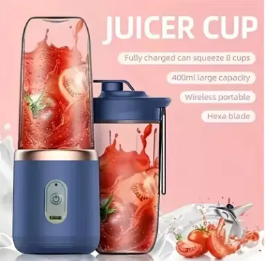 Portable Blender Bottle Electric 6 Blades Multifunction Juice Blender Fresh Juice Smoothie Blender Ice CrushCup Food Processor 3