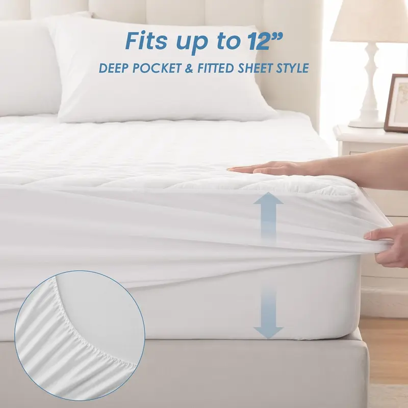 YorkshireBedding Quilted Mattress Protector Waterproof 30cm Extra Deep Mattress Cover – Soft & Breathable Bed Cover with Deep Pockets – Hypoallergenic & Durable, Ideal for All Seasons – Available in Single, Double, King & Super King Sizes 7
