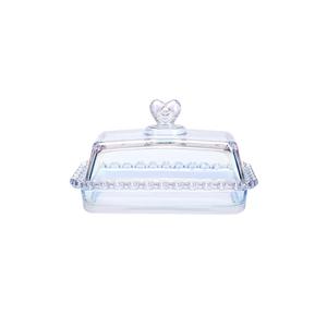 Karaca Rory Glass Butter Dish 17cm, Transparent